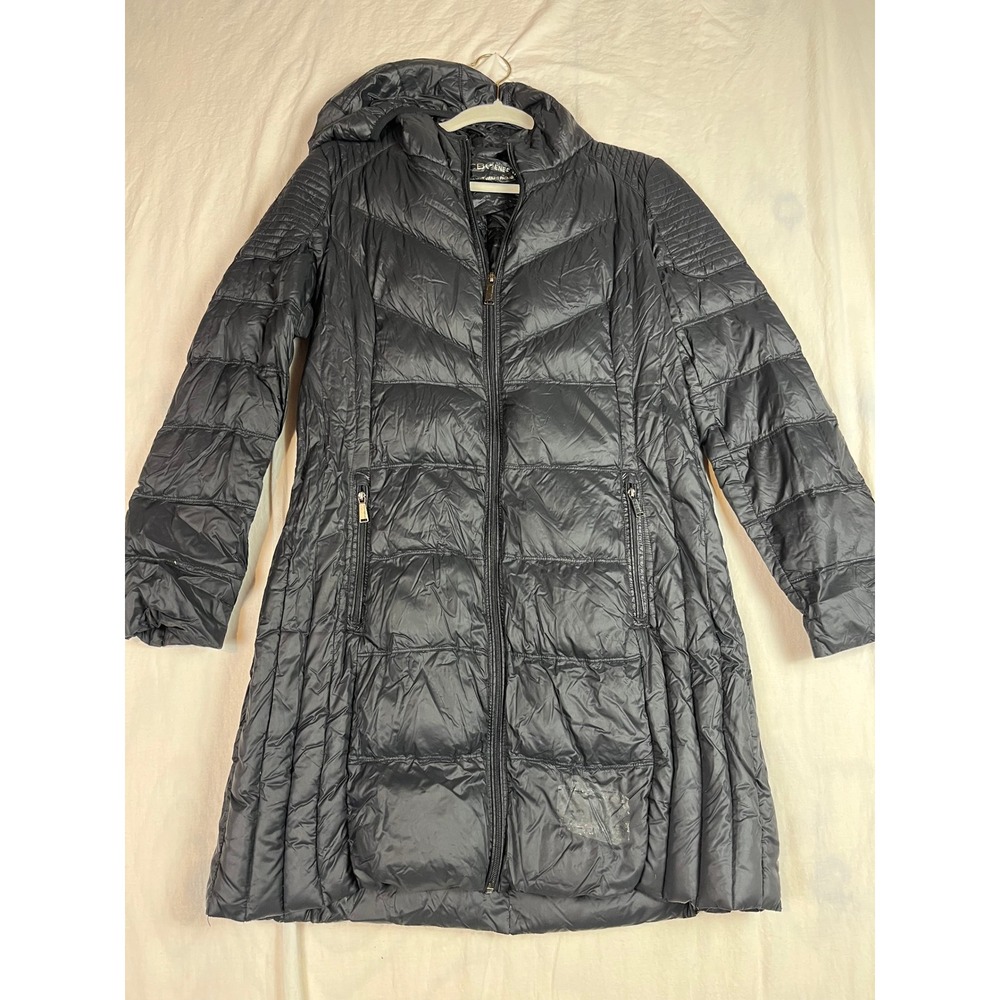 BCBGeneration Womens Black Ultra Light Weight Packable Down‎ Puffer Coat Medium